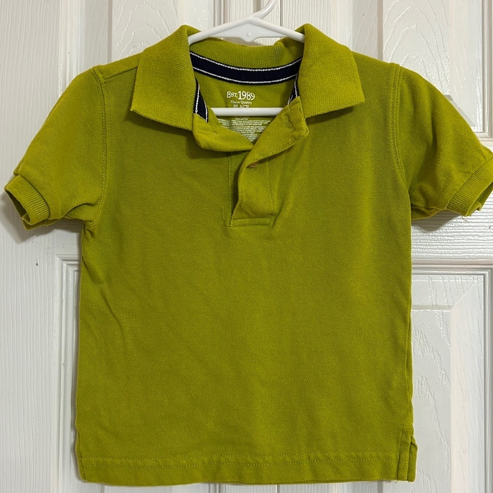 Toddler Boys The Childrens Place 9-12 Mos Short Sleeve Polo Green - Picture 2 of 4